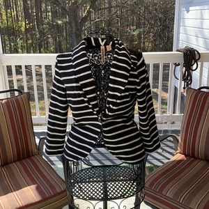 Y2K lace back jersey material blazer